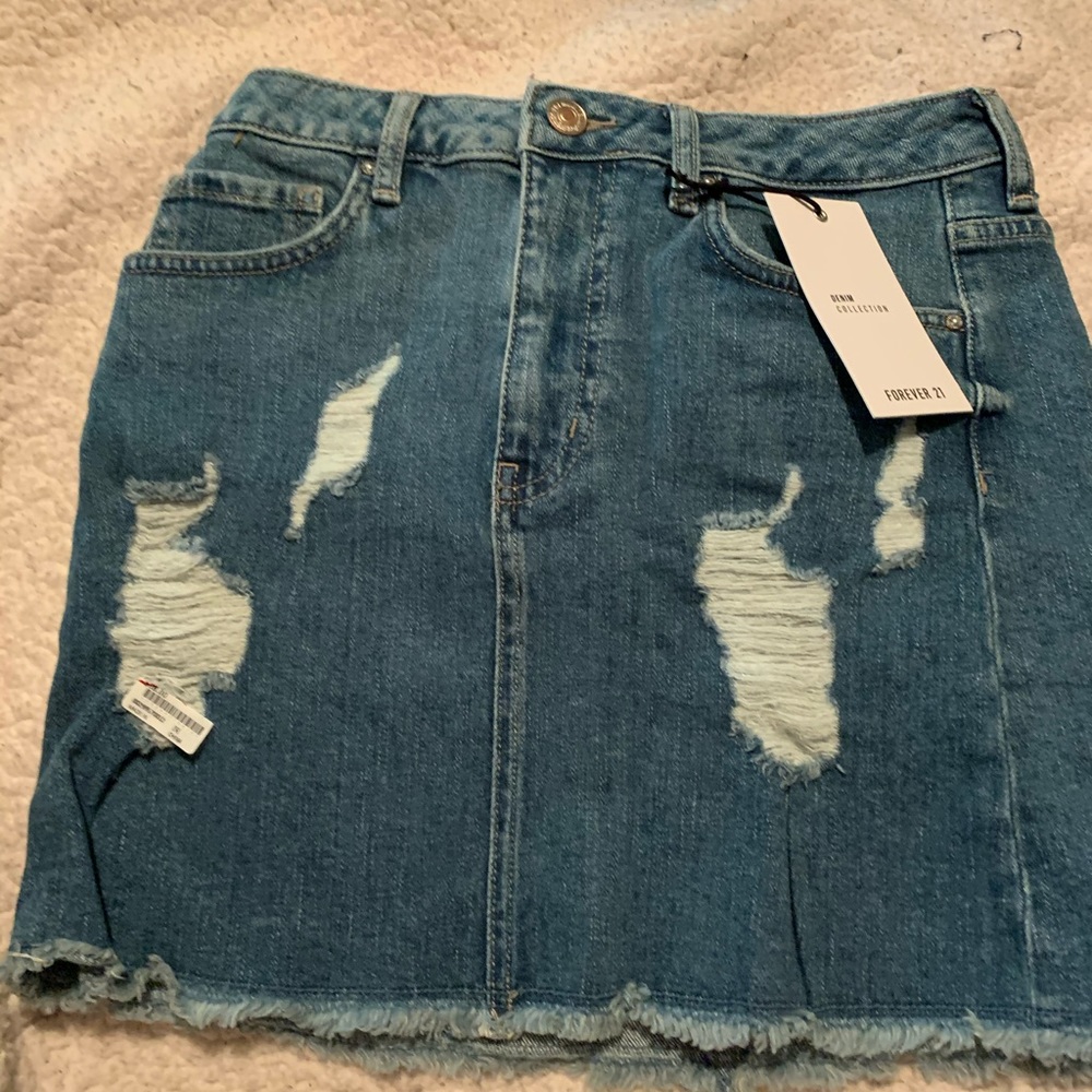 Light blue denim skirt